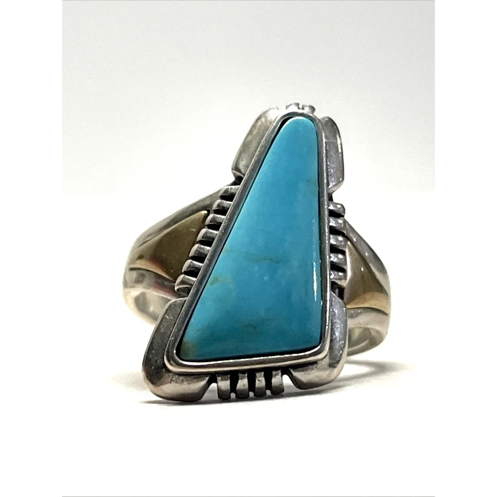 Vintage Carlisle Sterling Silver Turquoise Ring Southwestern Size 5.75 6g